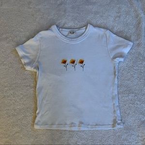 John Galt (Brandy Melville) cropped flower shirt